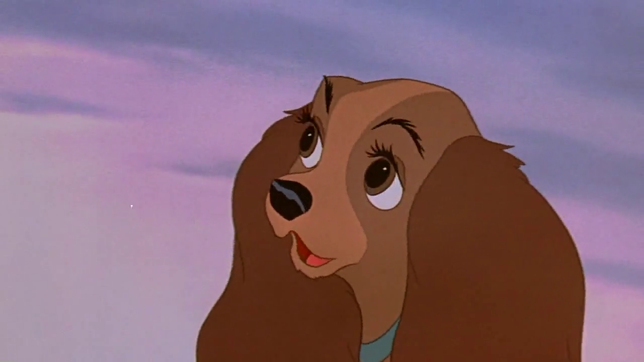 Dama (Lady), do filme A Dama e o Vagabundo, que protagoniza uma das cenas  românticas mais icônicas dos filmes da Disney. Ah, a vontade de dividir  um, By Gartic