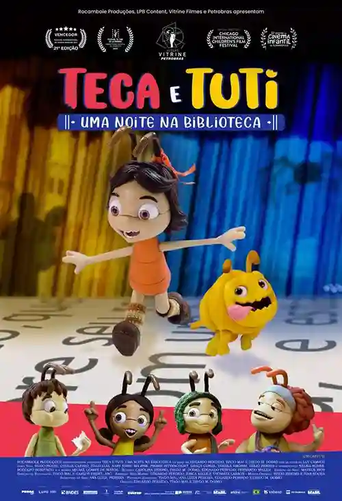 Críticas 16 20240709 teca e tuti uma noite na biblioteca papo de cinema cartaz