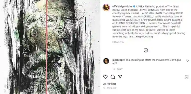 Rocky :: Entenda empecilhos para novo filme da saga de Sylvester Stallone 4 Rocky: Post de Stallone no Instagram