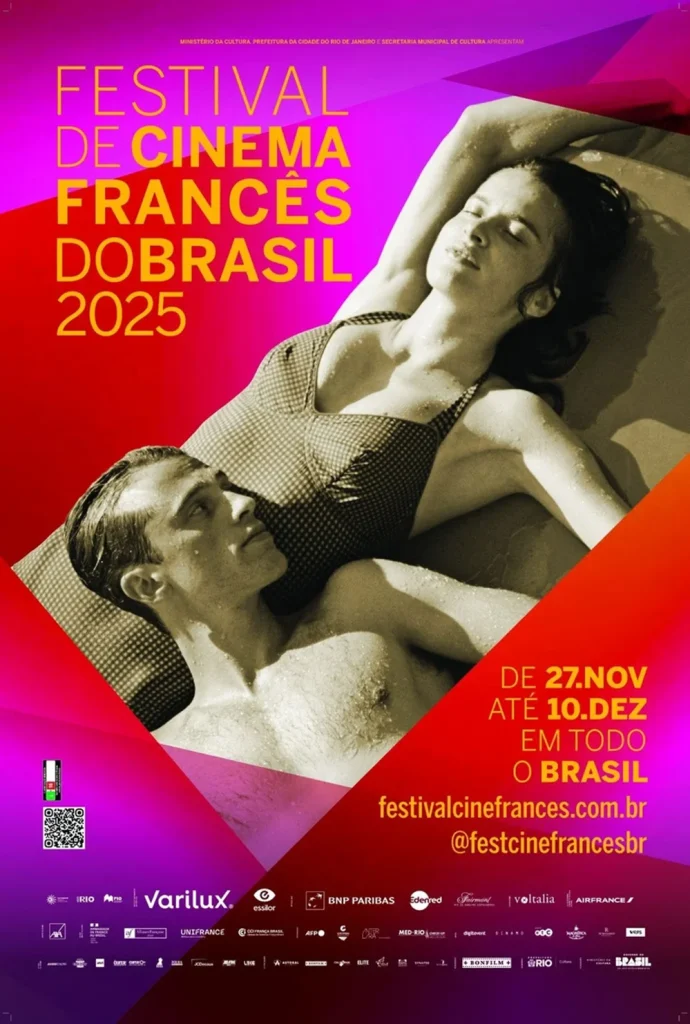 Festival de Cinema Francês do Brasil 2025 :: O Estrangeiro, novo filme de François Ozon, inspira identidade visual da 16ª edição. Confira a arte! 3 Festival de Cinema Francês do Brasil 2025 :: Cartaz oficial