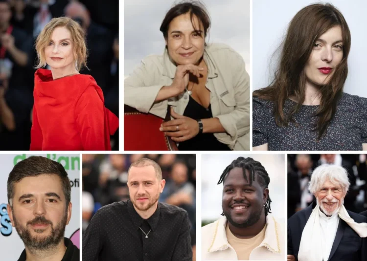 Festival de Cinema Francês do Brasil 2025: No alto, da esquerda para a direita: Isabelle Huppert, Fabienne Godet e Valérie Donzelli. Embaixo, da esquerda para direita: Victor Rodenbach, Bastien Bouillon, Salif Cissé e Pierre Richard