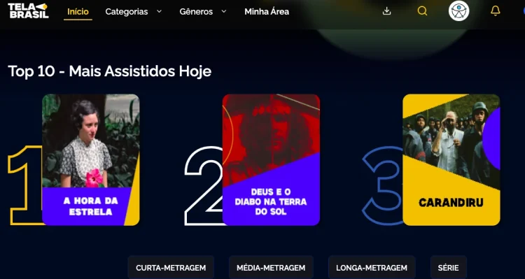 Tela Brasil :: Filmes nacionais de graça! Descubra como acessar a plataforma pública de streaming 3 Tela Brasil